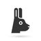 Grey Rabbit with ears icon isolated on white background. Magic trick. Mystery entertainment concept. Vector