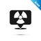 Grey Radioactive in location icon isolated on white background. Radioactive toxic symbol. Radiation Hazard sign. Vector