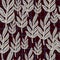Grey random colored tropic leaves seamless doodle pattern. Brown background with check. Nature print