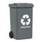 Grey recycling trash can for organic waste, 3D rendering