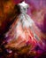 Grey red couture gowns  textured abstract background ai generative art