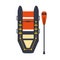Grey And Red Inflatable Raft With One Peddle, Part Of Boat And Water Sports Series Of Simple Flat Vector Illustrations