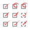 Grey and red vector grungy check marks