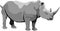 Grey Rhino Mammal Animal Vector Illustration