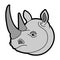 Grey Rhinoceros Head