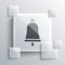 Grey Ringing bell icon isolated on grey background. Alarm symbol, service bell, handbell sign, notification symbol