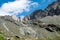 The grey  rocks of the grossglocner massif in the Alps