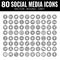 Grey round social media Vector icons - for web design and graphic design