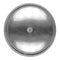 grey round steel plate with screw isolated over white