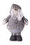 Grey Santa Claus isolated over white.