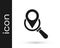 Grey Search location icon isolated on white background. Magnifying glass with pointer sign. Vector