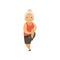 Grey senior woman doing morning exercise in sports uniform, grandmother character doing morning exercises or therapeutic
