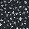 Grey Shark fin soup icon isolated seamless pattern on black background. Vector.