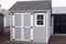 grey shed wooden garden tools shed painted in gray color