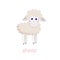 Grey sheep icon 3D farm animal art design element