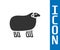 Grey Sheep icon isolated on white background. Animal symbol. Vector