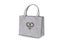Grey shopping bag isolated on white background Clipping path included