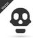 Grey Skull icon isolated on white background. Happy Halloween party. Vector