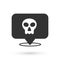 Grey Skull icon isolated on white background. Happy Halloween party. Vector