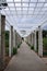 Grey sky and alcove in the City Garden