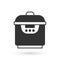 Grey Slow cooker icon isolated on white background. Electric pan. Vector