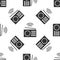 Grey Smart radio system icon isolated seamless pattern on white background. Internet of things concept with wireless