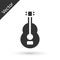 Grey Spanish guitar icon isolated on white background. Acoustic guitar. String musical instrument. Vector