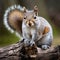 grey squirrel perched on a tree