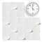 Grey Stickers Full White Board Clock