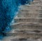 Grey Stone Stairs in Brilliant Blue Bulding in Moroco