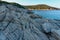 Grey stones Peninsula and the sea in Greece