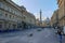 Grey Street, Newcastle upon Tyne, UK, looking towards Grey`s Monument to Earl Grey