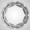 Grey strong chain circle in top view