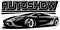 Grey supercar. Vector color illustration. Editable template for business cards