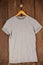 Grey t-shirt on hanger