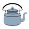 Grey Teapot with Hot Aromatic Tea Brewing Vector Illustration