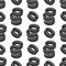 Grey tires seamless pattern. Car tire texture