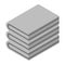 Grey towel stack icon, isometric style