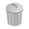 Grey trash can icon, isometric 3d style