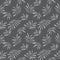 Grey Tropical Botanical Leaf Seamless Pattern Background