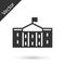 Grey United States Capitol Congress icon isolated on white background. Washington DC, USA. Vector