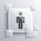 Grey User of man icon isolated on grey background. Business avatar symbol user profile icon. Male user sign. Square