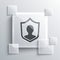 Grey User protection icon isolated on grey background. Secure user login, password protected, personal data protection