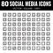 Grey Vector square social media icons - for web design and graphic design