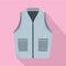 Grey vest icon, flat style