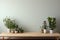 Grey wall in harmony with green plants: Minimalism celebrates nature