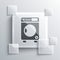 Grey Washer icon isolated on grey background. Washing machine icon. Clothes washer - laundry machine. Home appliance