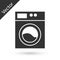 Grey Washer icon isolated on white background. Washing machine icon. Clothes washer - laundry machine. Home appliance