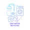 Grey water recycling blue gradient concept icon