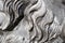 Grey wavy granite lion mane closeup